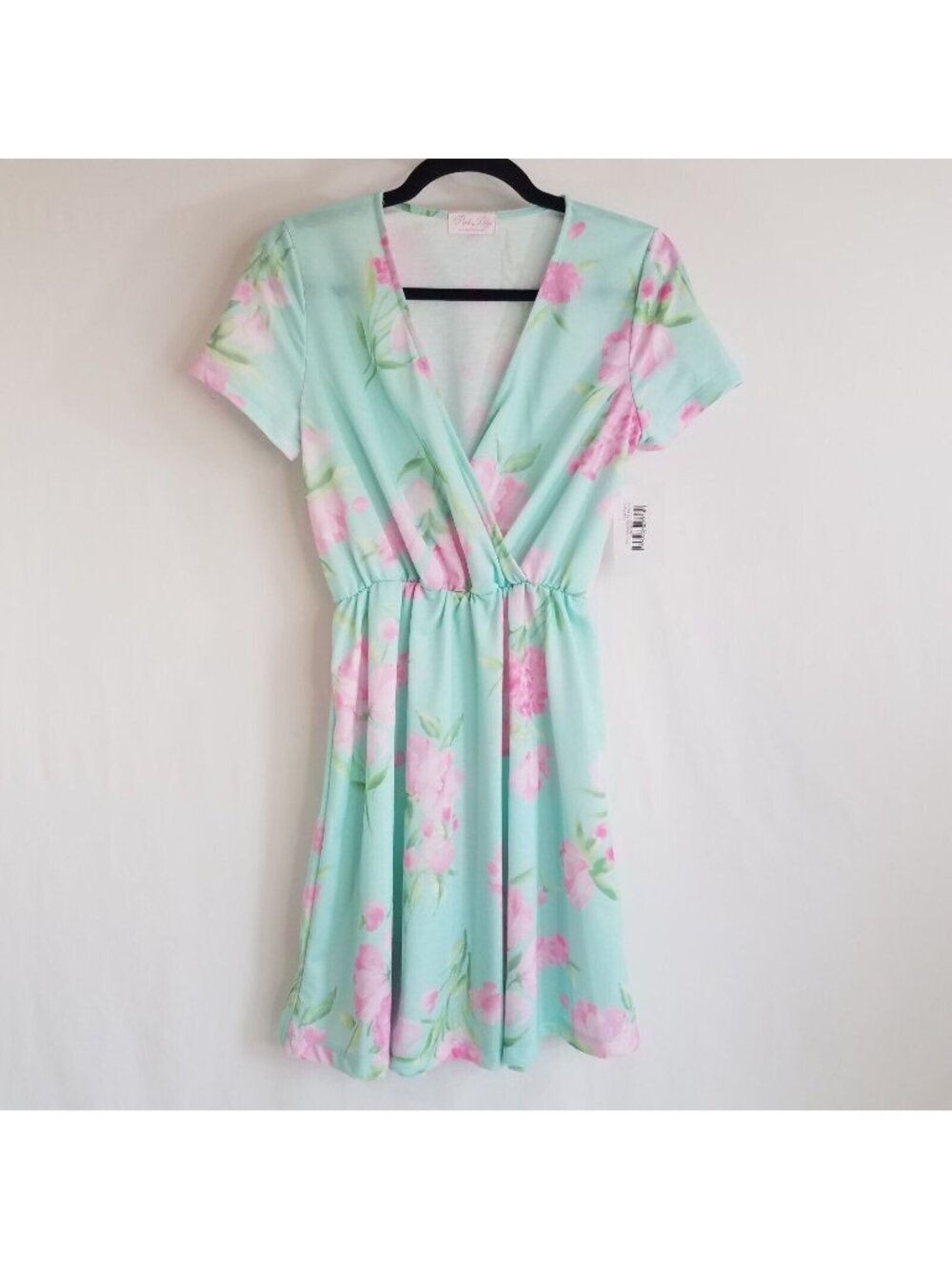 Pink Lily Boutique Mint Green Pink Floral Dress Cover Up MEDIUM Mini Comfort